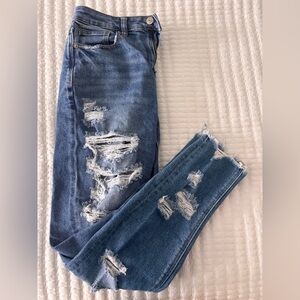 American Eagle Outfitters Ripped Blue Skinny Jeans